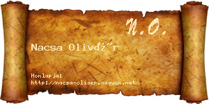 Nacsa Olivér névjegykártya